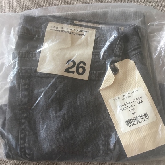 Rag n Bone Dre Skinny Jeans, Charcoal Ombre NWT - Picture 4 of 7